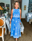 Favorite View Embroidered Skirt Set-Blue