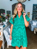 Butterfly Garden Lace Dress-Kelly Green