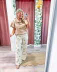 Alessia Puff Sleeve Top-Light Taupe