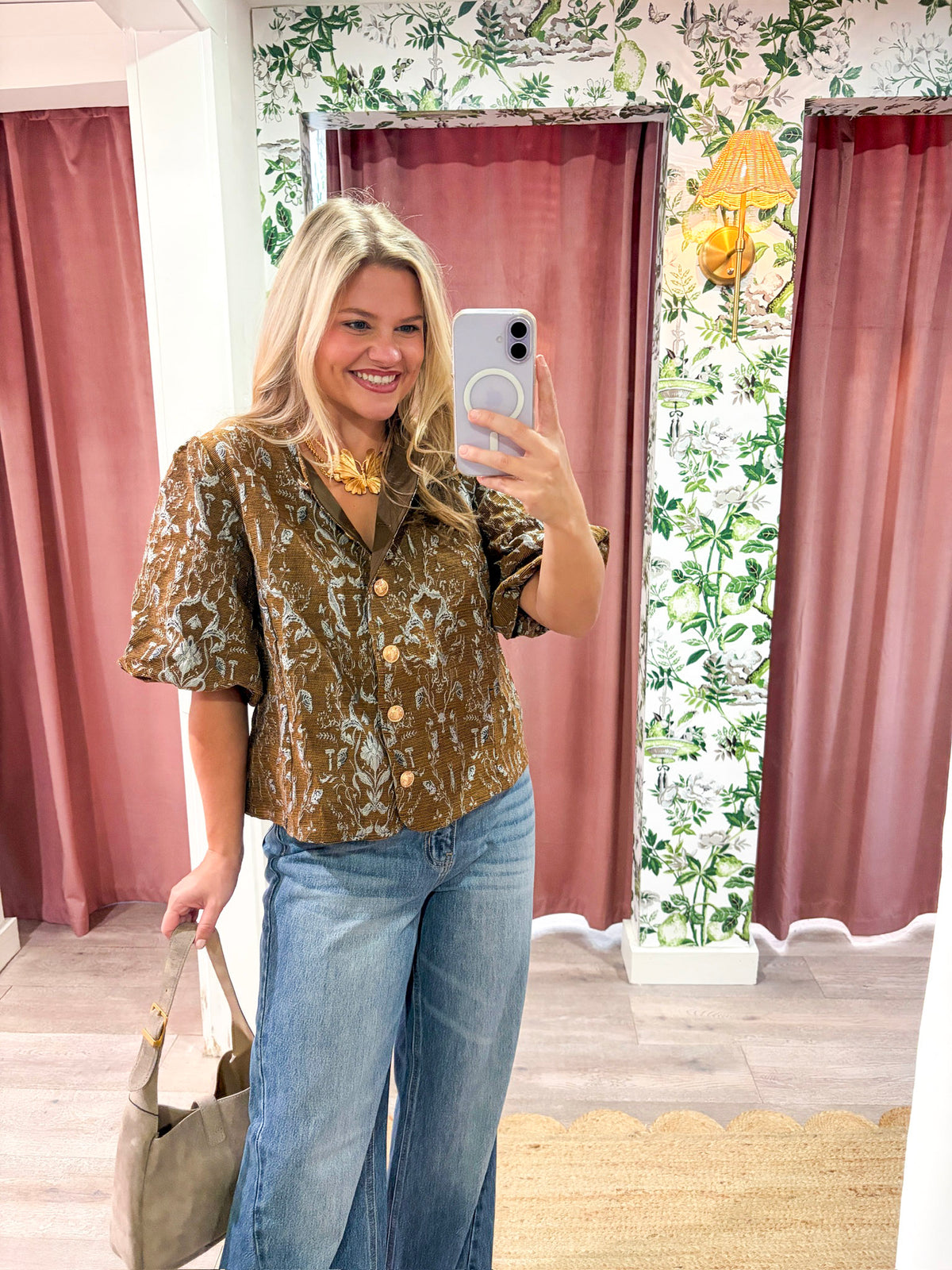 Lavinia Floral Jacquard Top
