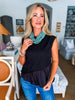 Right Fit Peplum Top-Black
