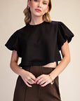 Maple Lane Knit Top- Black