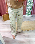Mallard Meadow Wide Leg Crop Jeans-Ivory