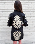 Isla Floral Baroque Dress-Black