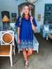 Wild Garden Escape Mini Dress-Navy