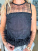 Luxe Grid Feather Top