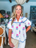 Meadow Bloom Embroidered Top-Off White