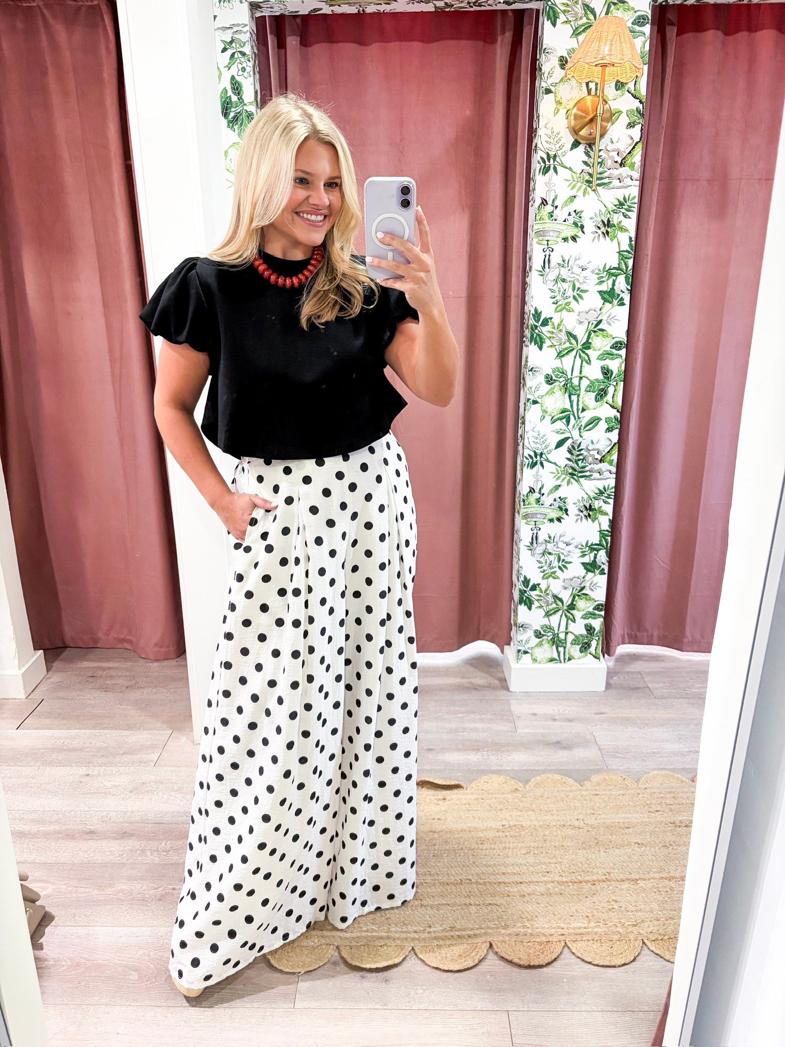 Maple Lane Knit Top- Black