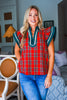 So Charmed Plaid Top-Red