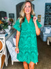 Butterfly Garden Lace Dress-Kelly Green