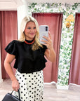Maple Lane Knit Top- Black