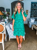 Butterfly Garden Lace Dress-Kelly Green