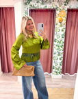 Sway With Me Satin Fringe Top