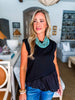 Right Fit Peplum Top-Black