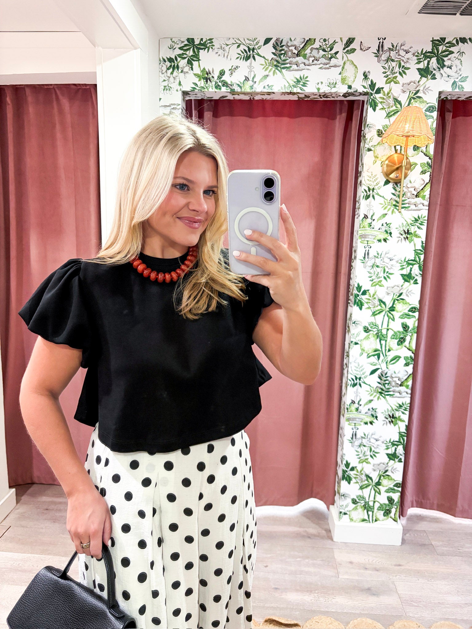 Maple Lane Knit Top- Black