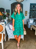 Butterfly Garden Lace Dress-Kelly Green