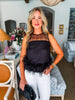 Luxe Grid Feather Top