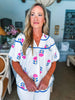 Meadow Bloom Embroidered Top-Off White