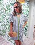 Madeline Stripe Mini Dress