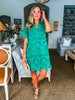 Butterfly Garden Lace Dress-Kelly Green