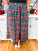 Favorite Time Paid Midi Skirt-Green