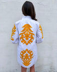 Isla Floral Baroque Dress-Sunflower/Off White