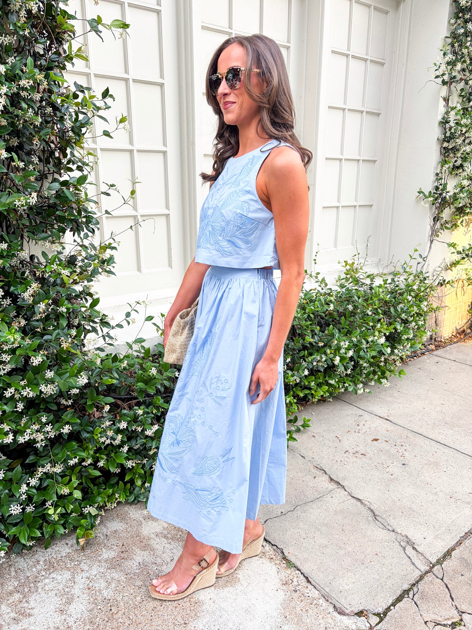 Capri Coast Embroidered Skirt Set