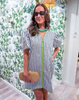 Madeline Stripe Mini Dress