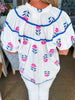 Meadow Bloom Embroidered Top-Off White