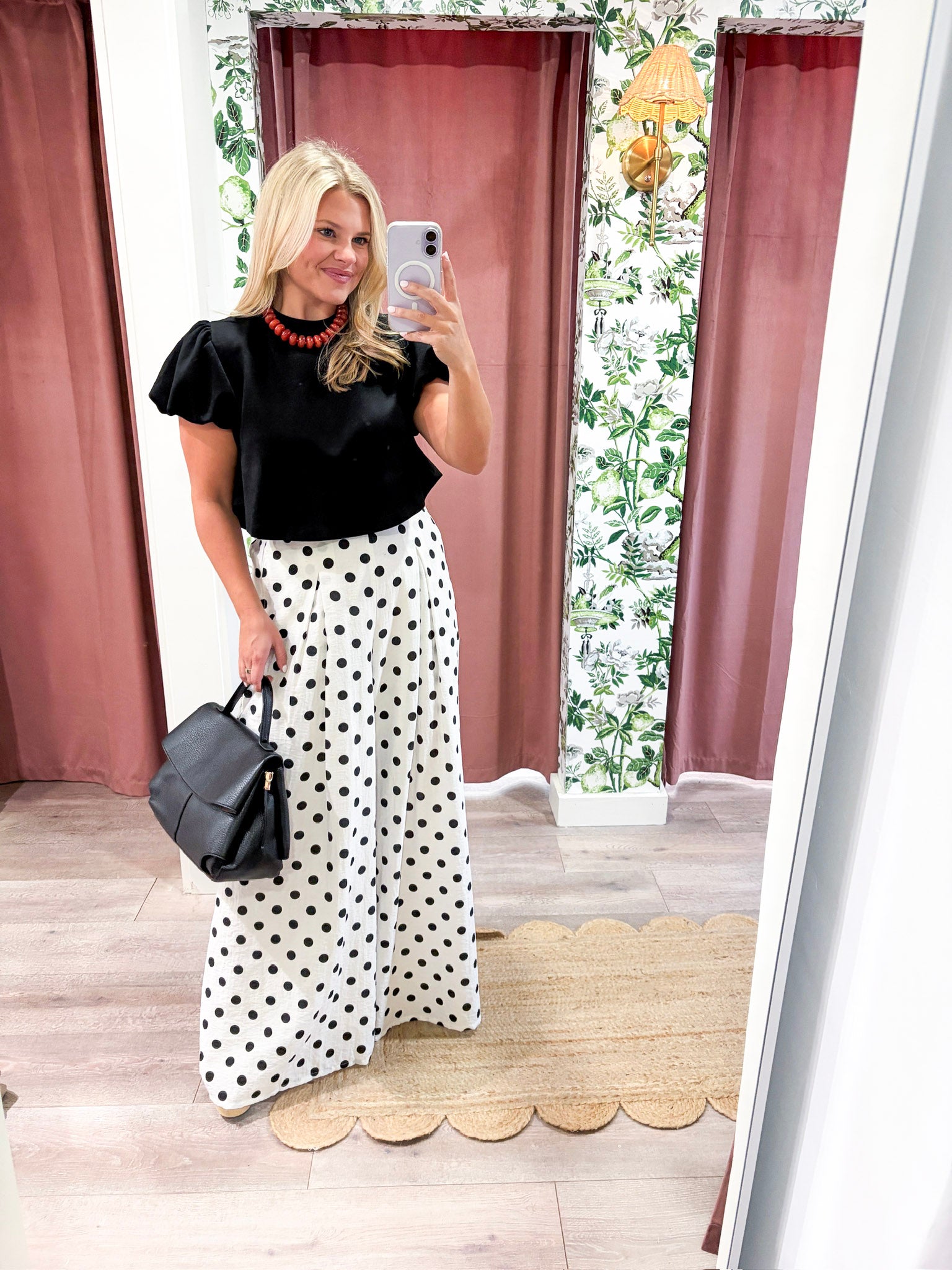 Maple Lane Knit Top- Black