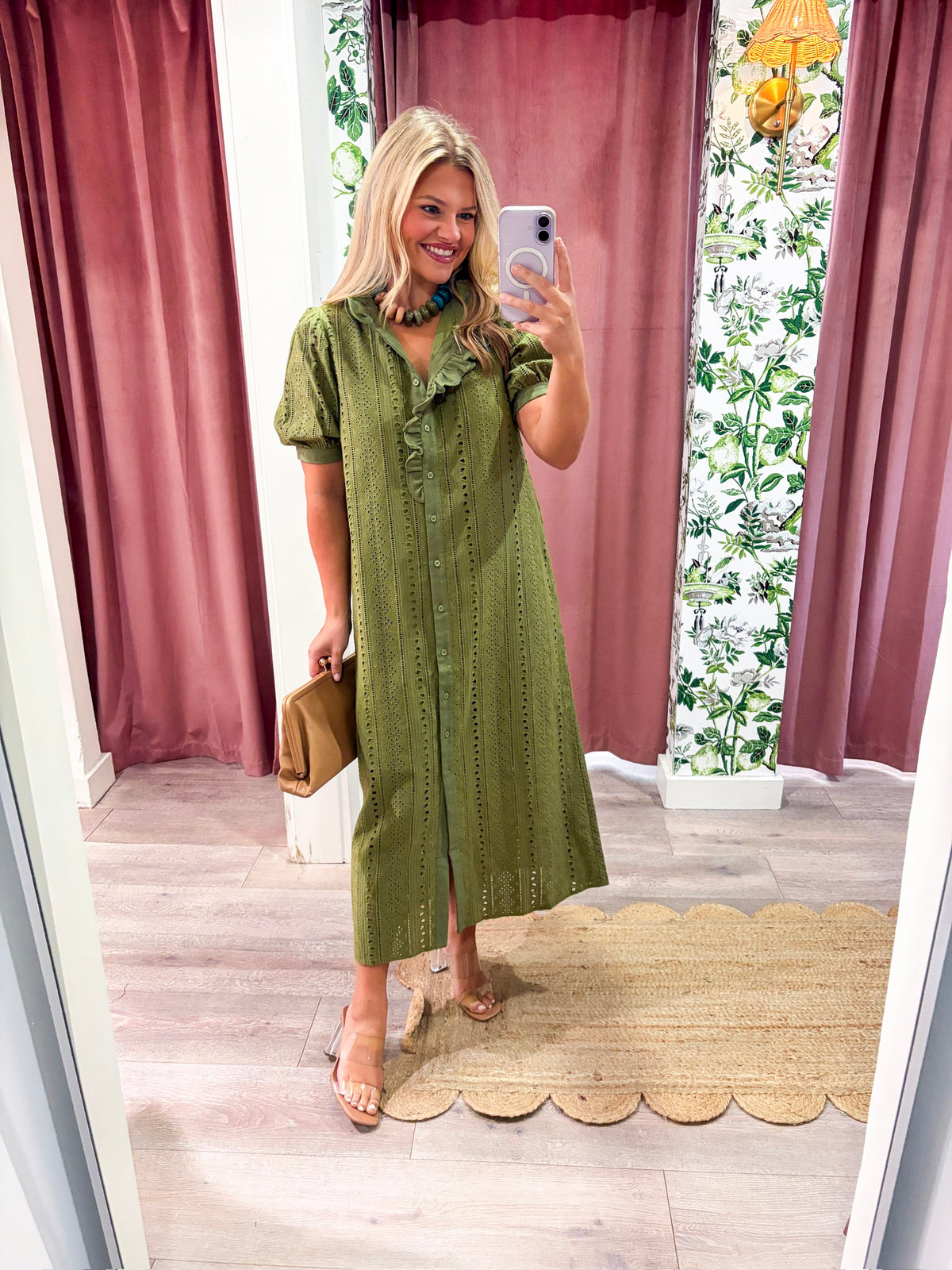Pemberley Eyelet Midi Dress