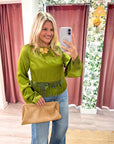 Sway With Me Satin Fringe Top