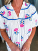 Meadow Bloom Embroidered Top-Off White