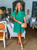 Butterfly Garden Lace Dress-Kelly Green