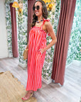 Poolside Stripe Midi Dress