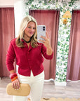 Fireside Cottage Cardigan-Cherry