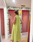 Nantucket Stripe Maxi Dress-Lime