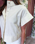 Timeless Touch Collar Top-Linen