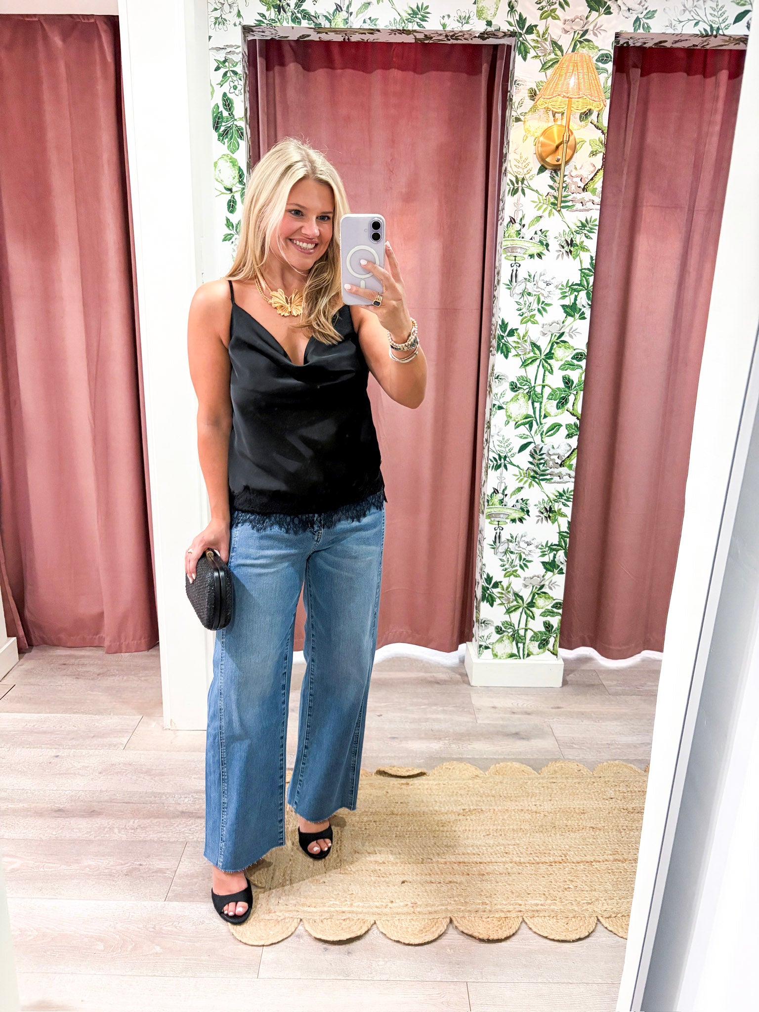 Lace Allure Top-Black