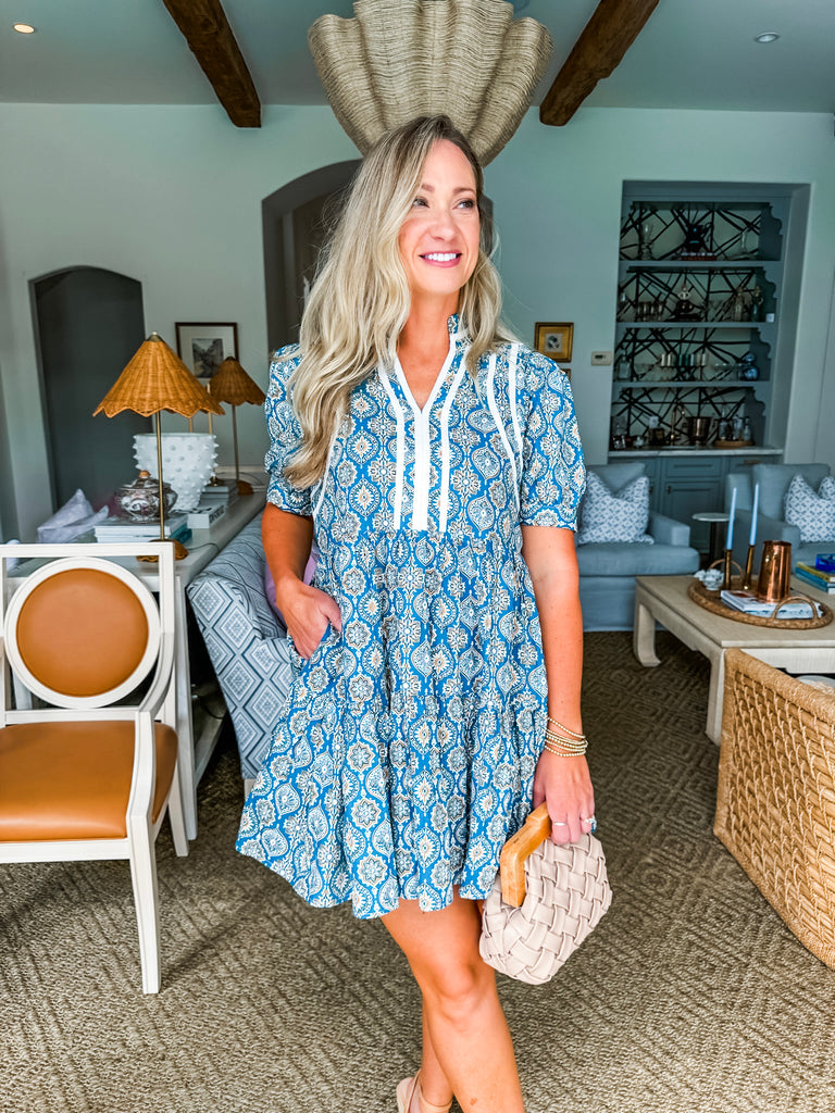 Ditsy Floral Dress- Denim