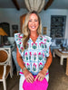 In The Garden Floral Top-Magenta