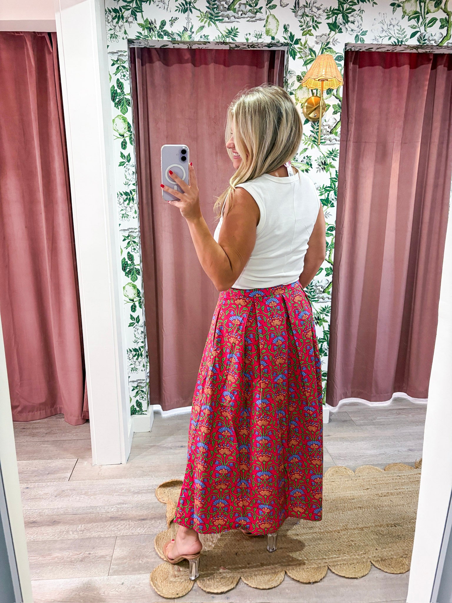 Gardenia Glow Midi Skirt