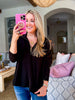 Everyday Style Half-Zip Top-Black