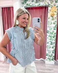 Harbor Heirloom Top-Blue/Navy