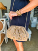 Carey Studded Clutch- Natural