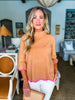 Go With the Flow Knit Top-Camel/Pink