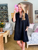 Out and About Jacquard Dress-Black