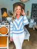 Double Down Striped Sweater- Ivory Sky