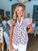 Peony Fields Flutter Sleeve Top