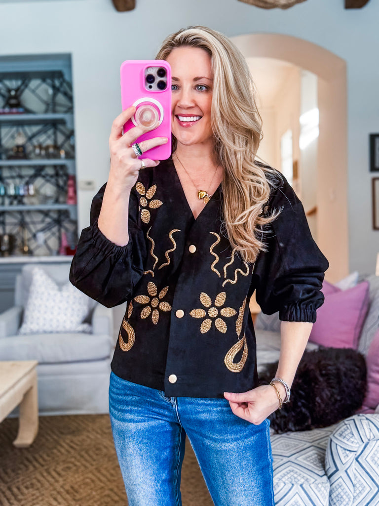 Western Luxe Embroidered Top